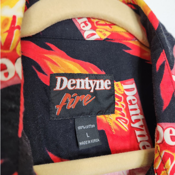 Vintage Dentyne Fire Promo All Over Button Hawaiian Shirt VTG y2K Street - Picture 3 of 4